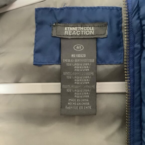 Kenneth Cole Reaction Quilted Puffer Vest Boy Size 4T Blue Winter Fall - Picture 4 of 7